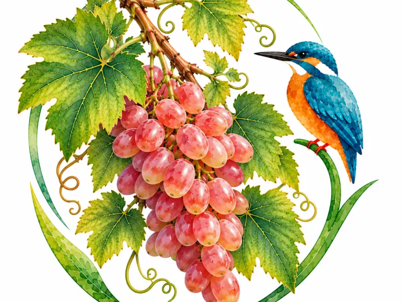 Dessin de vigne d'après l'affiche de la pépinière, image non contractuelle
