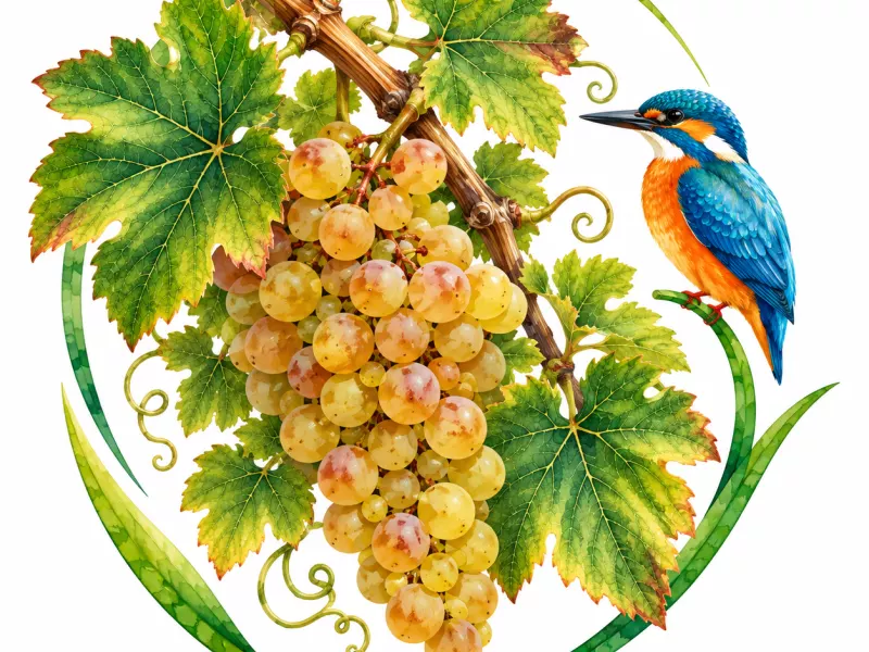 Dessin de vigne d'après l'affiche de la pépinière, image non contractuelle