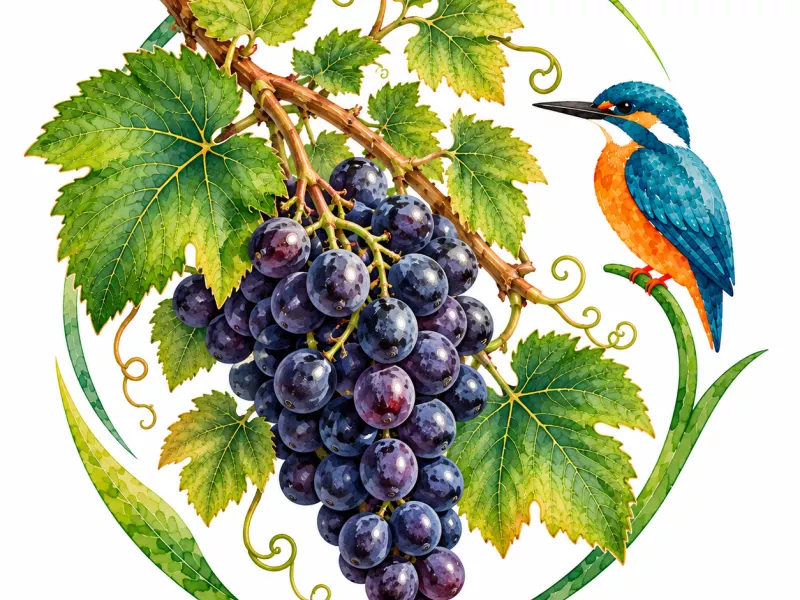 Dessin de vigne d'après l'affiche de la pépinière, image non contractuelle