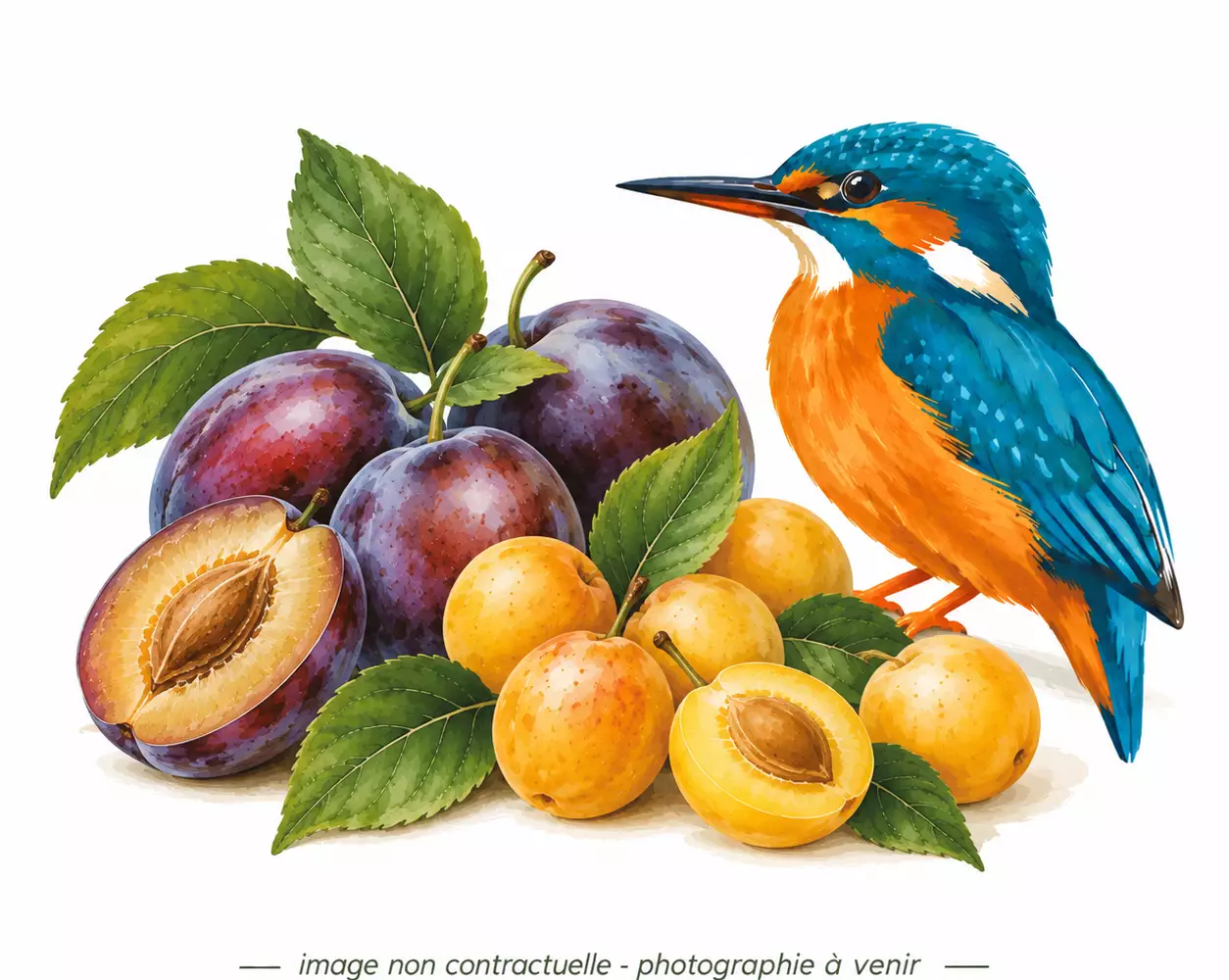 Dessin de prunes et mirabelles